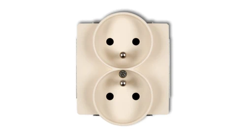 DECO Gniazdo podwójne z/u beżowy 1DGPR-2zp