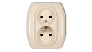 TREND Gniazdo podwójne z/u beżowy 1GP-2zp