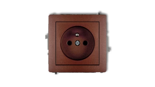 DECO Gniazdo pojedyncze z/u 2P+Z brązowy metalik 9DGP-1zp