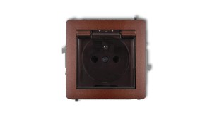 DECO Gniazdo bryzgoszczelne z/u (klapka dymna) brązowy metalik 9DGPB-1zdp