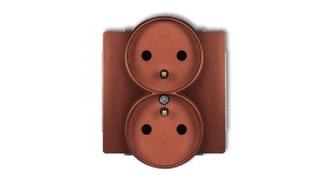 DECO Gniazdo podwójne z/u brązowy metalik 9DGPR-2zp