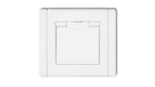 FLEXI Gniazdo bryzgoszczelne z/u (klapka biała) biały FGPB-1zp