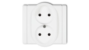 FLEXI Gniazdo podwójne b/u biały FGP-2p