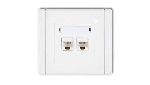 FLEXI Gniazdo komputerowe podwójne 2xRJ45, kat. 6, 8-stykowe biały FGK-4