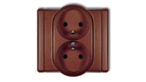 FLEXI Gniazdo podwójne z/u brązowy metalik 9FGP-2zp