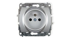 TREND Gniazdo pojedyncze z/u 2P+Z srebrny 5GP-1zp