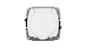 TREND Gniazdo bryzgoszczelne z/u (klapka biała) biały GPB-1zp