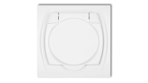 LOGO Gniazdo bryzgoszczelne z/u (klapka biała) biały LGPB-1zp