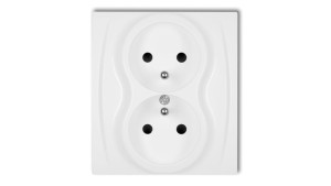LOGO Gniazdo podwójne z/u biały LGP-2zp