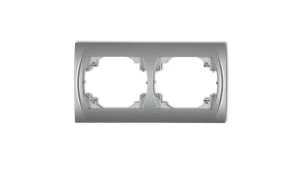 LOGO Ramka pozioma podwójna srebrny metalik 7LRH-2