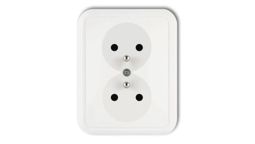 LIZA Gniazdo podwójne z/u biały GPT-2z