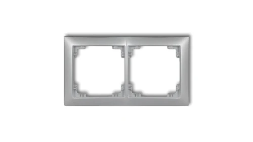 DECO Ramka uniwersalna podwójna z tworzywa DECO Soft srebrny metalik 7DRSO-2
