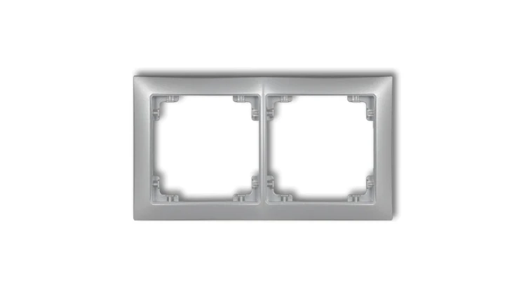 DECO Ramka uniwersalna podwójna z tworzywa DECO Soft srebrny metalik 7DRSO-2