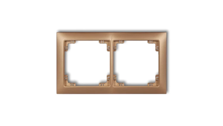DECO Ramka uniwersalna podwójna z tworzywa DECO Soft złoty metalik 8DRSO-2