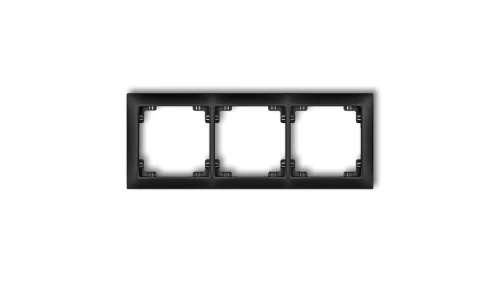 DECO Ramka uniwersalna potrójna z tworzywa DECO Soft czarny mat 12DRSO-3