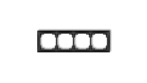 DECO Ramka uniwersalna poczwórna z tworzywa DECO Soft czarny mat 12DRSO-4