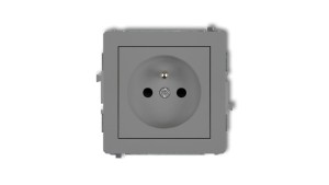 DECO Gniazdo pojedyncze z/u 2P+Z szary mat 27DGP-1zp