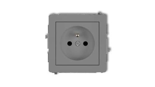 DECO Gniazdo pojedyncze z/u 2P+Z szary mat 27DGP-1zp