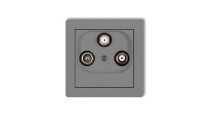 DECO Gniazdo antenowe 2 wyjścia SAT + TV szary mat 27DGSN