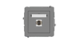 DECO Gniazdo antenowe pojedyncze typu F (SAT) niklowany szary mat 27DGF-1