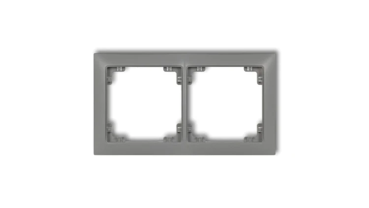 DECO Ramka uniwersalna podwójna z tworzywa DECO Soft szary mat 27DRSO-2