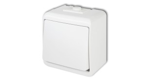 JUNIOR Łącznik jednobiegunowy biały IP54 WHE-1