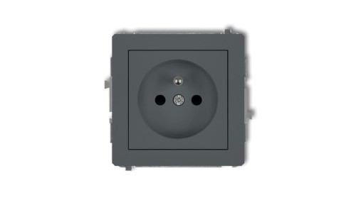 DECO Gniazdo pojedyncze z/u 2P+Z grafitowy mat 28DGP-1zp