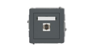 DECO Gniazdo antenowe pojedyncze typu F (SAT) niklowany grafitowy mat 28DGF-1