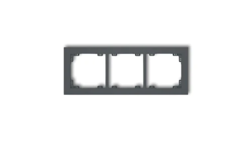 DECO Ramka uniwersalna potrójna z tworzywa grafitowy mat 28DR-3