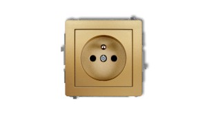 DECO Gniazdo pojedyncze z/u 2P+Z złoty 29DGP-1zp