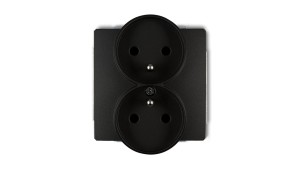 DECO Soft Gniazdo podwójne z/u do ramki czarny mat 12DGPRSO-2zp