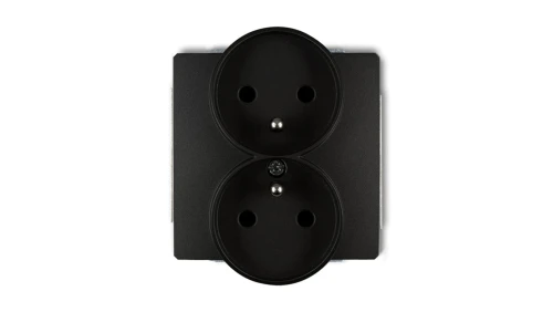 DECO Soft Gniazdo podwójne z/u do ramki czarny mat 12DGPRSO-2zp