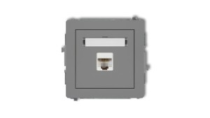 DECO Gniazdo komputerowe pojedyncze 1xRJ45, kat. 5e, 8-stykowy szary mat 27DGK-1