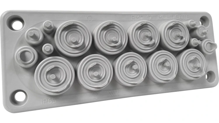 Przepust wielootworowy RMC17 IP65 RAL 7035 kolor szary UL94 V-0 MBA1N17X11