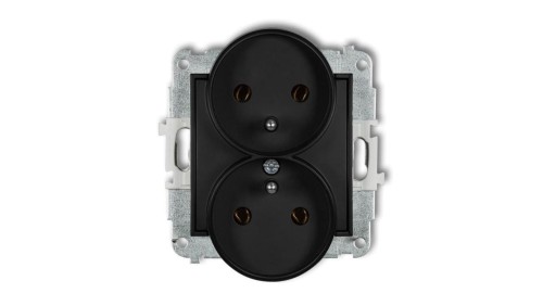 MINI Gniazdo podwójne z/u czarny mat 12MGPR-2z