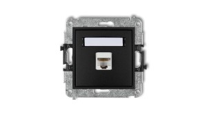 MINI Gniazdo komputerowe pojedyncze 1xRJ45 kat. 5e 8-stykowy czarny mat 12MGK-1
