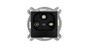 MINI Gniazdo antenowe 2 wyjścia SAT + TV czarny mat 12MGSN