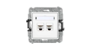 MINI Gniazda komputerowe podwójne 2xRJ45, kat. 5e, 8-stykowy biały MGK-2