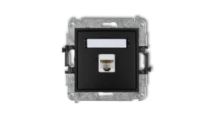MINI Gniazdo komputerowe pojedyncze 1xRJ45 kat. 6 ekranowane 8-stykowy czarny mat 12MGK-5