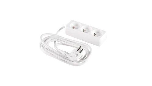 Przedłużacz 3-gniazda z/u 1,5m /H05VV-F 3G1/ biały PM-BW-3G-15