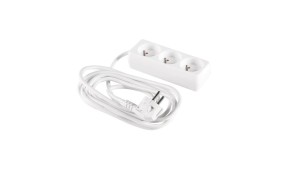 Przedłużacz 3-gniazda z/u 3m /H05VV-F 3G1/ biały PM-BW-3G-30