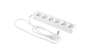 Przedłużacz 6-gniazd z/u 1,5m /H05VV-F 3G1/ biały PM-BW-6G-15