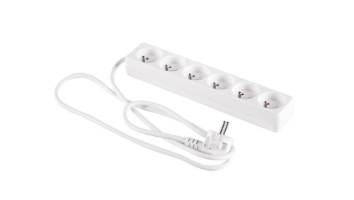 Przedłużacz 6-gniazd z/u 1,5m /H05VV-F 3G1/ biały PM-BW-6G-15