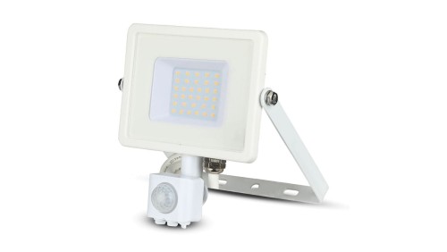 Projektor LED 30W 2400lm 4000K Dioda SAMSUNG z czujnikiem ruchu PIR Biały IP65 458