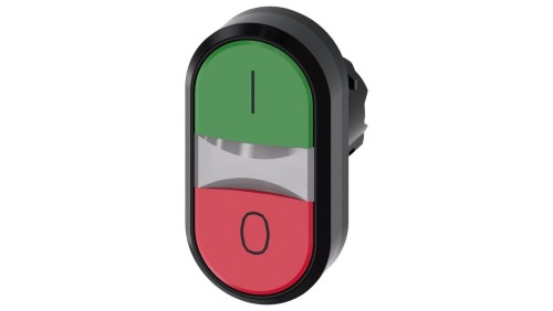 Przycisk podwójny podświetlany 22mm tworzywo zielony /I/ czerwony /O/ przyciski płaskie SIRIUS ACT 3SU1001-3AB42-0AK0