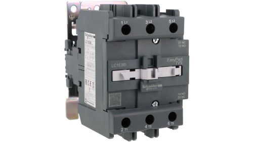 Stycznik mocy Easy TeSys Control AC-3, 80A, 3P (1NO 1NC), cewka 230V AC, 50/60Hz LC1E80P7