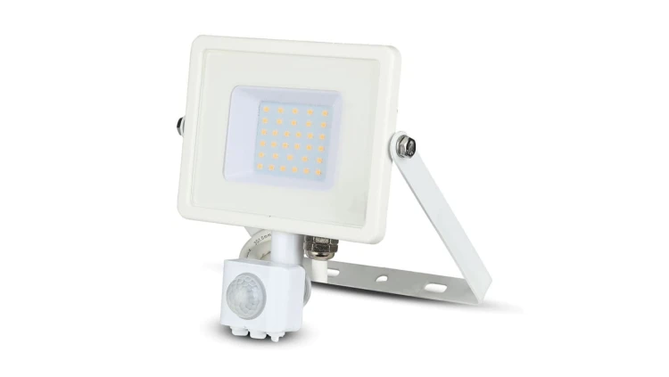 Projektor LED 30W 2400lm 6400K Dioda SAMSUNG z czujnikiem ruchu PIR Biały IP65 459