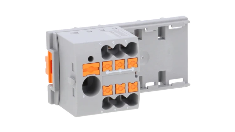 Blok rozdzielczy PTFIX 6/6X2,5-NS35 GY, szare złącze przemysłowe - 6 punktów przyłączeniowych o przekroju 2,5mm2