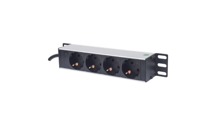 Listwa zasilająca Rack 10, 4 gniazda Schuko