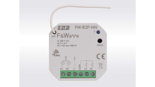 Dopuszkowy przekaźnik dwukanałowy braz przewodu N FiWave FW-R2P-NN